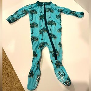 Kickee Pants Blue Tree Print Footies